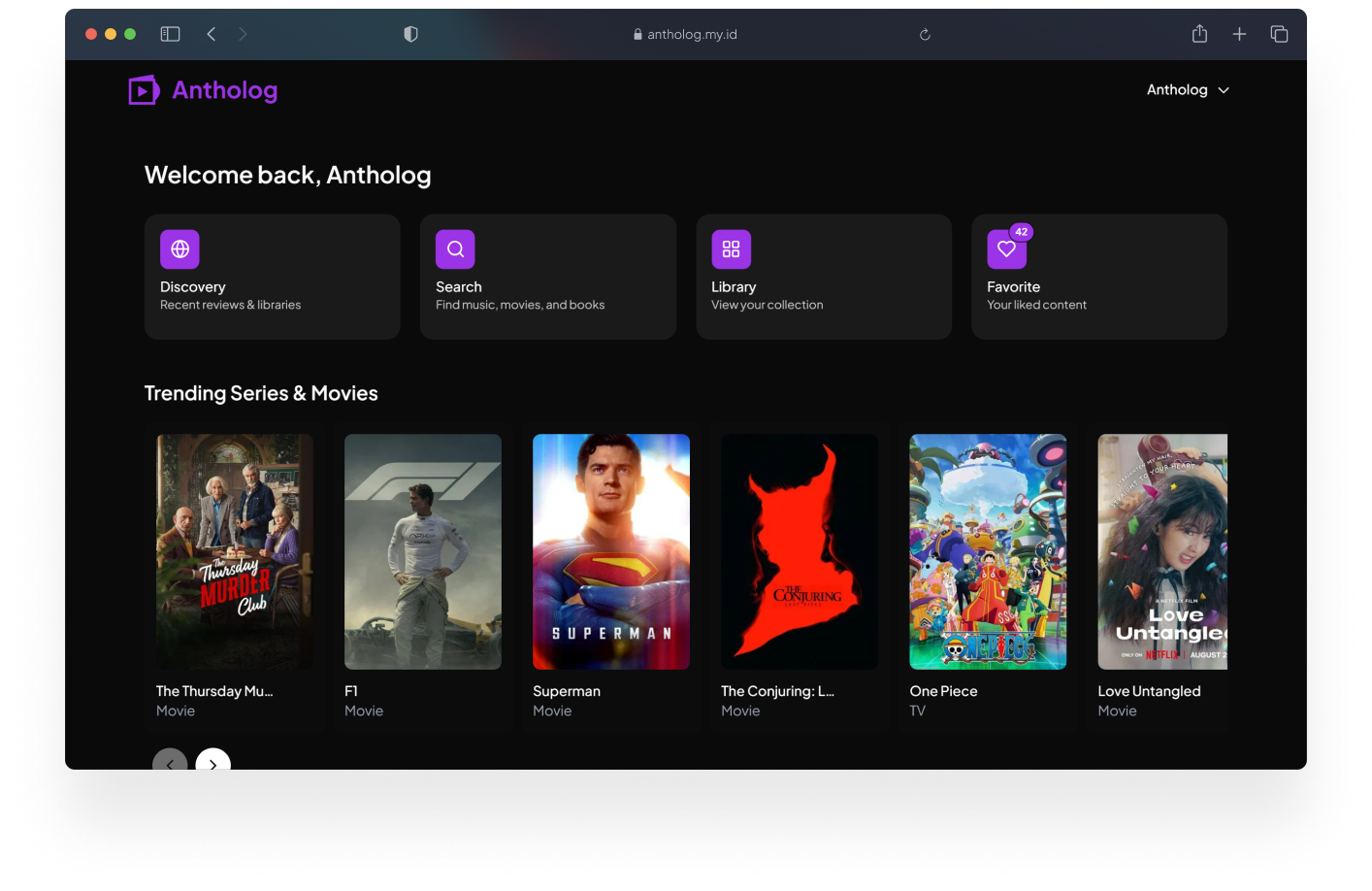 Antholog review dashboard