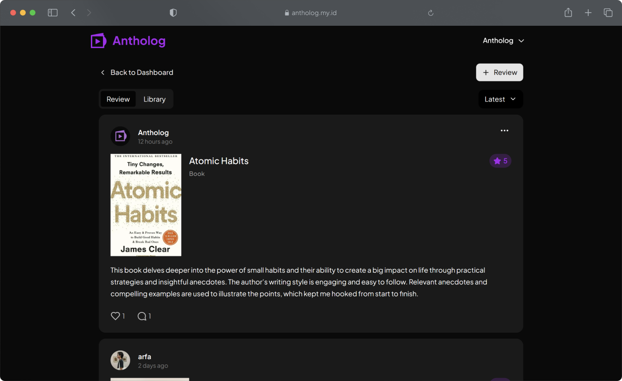 Review feature